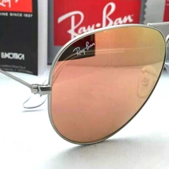 LIKE NEW Ray-Ban Pink Mirror Flash Aviator RB3025 Sunglasses Men and Women - Picture 7 of 16
